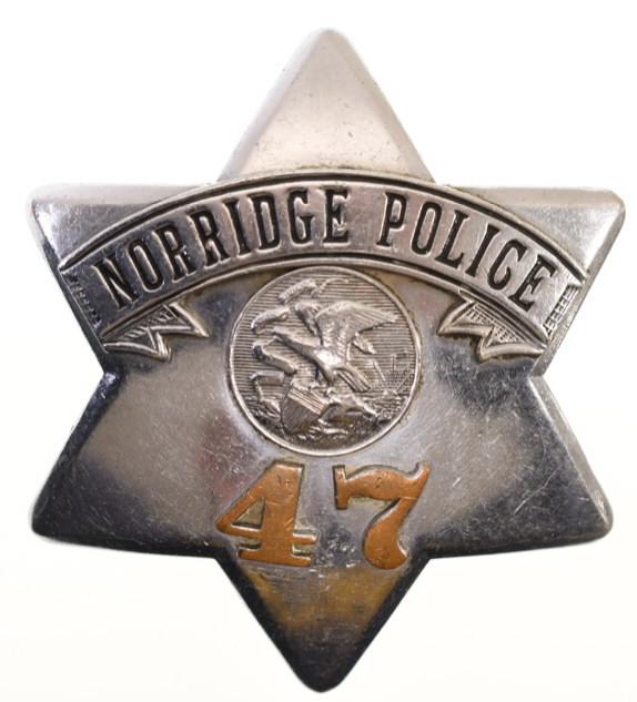 Obsolete Norridge ILL Police Pie Plate Badge #47