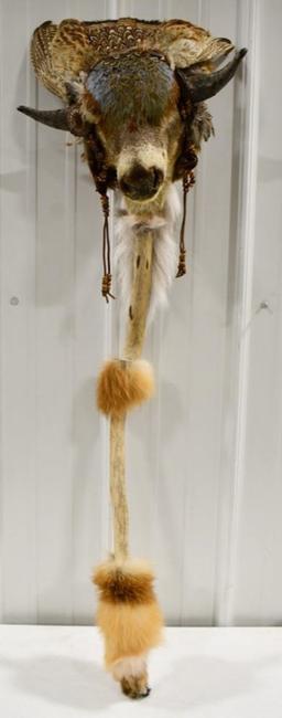 Native American Inspired Medicine Stick Deer Head