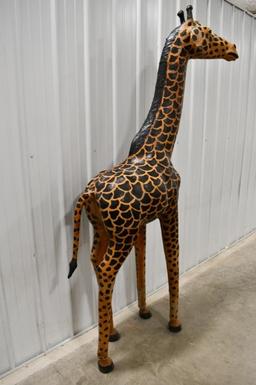 Large Faux Taxidermy Leather Wrapped Giraffe