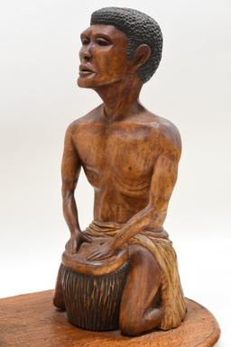 "The Snake Charmer " Carved African Sculpture