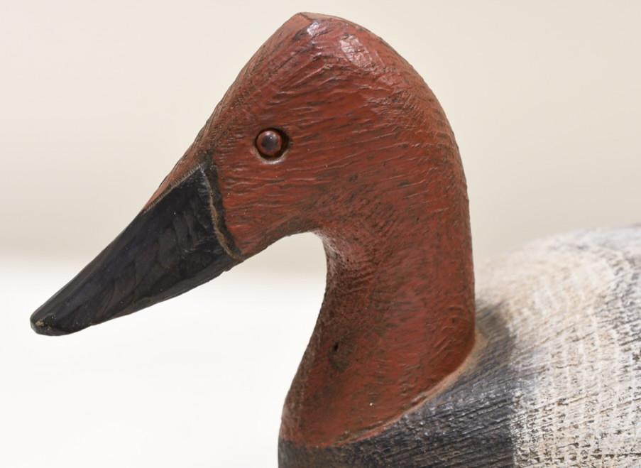 Vintage Glass Eye Star Bottom Redhead Duck Decoy