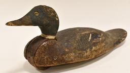 Vintage Carved Wooden/ Cork Glass Eye Duck Decoy