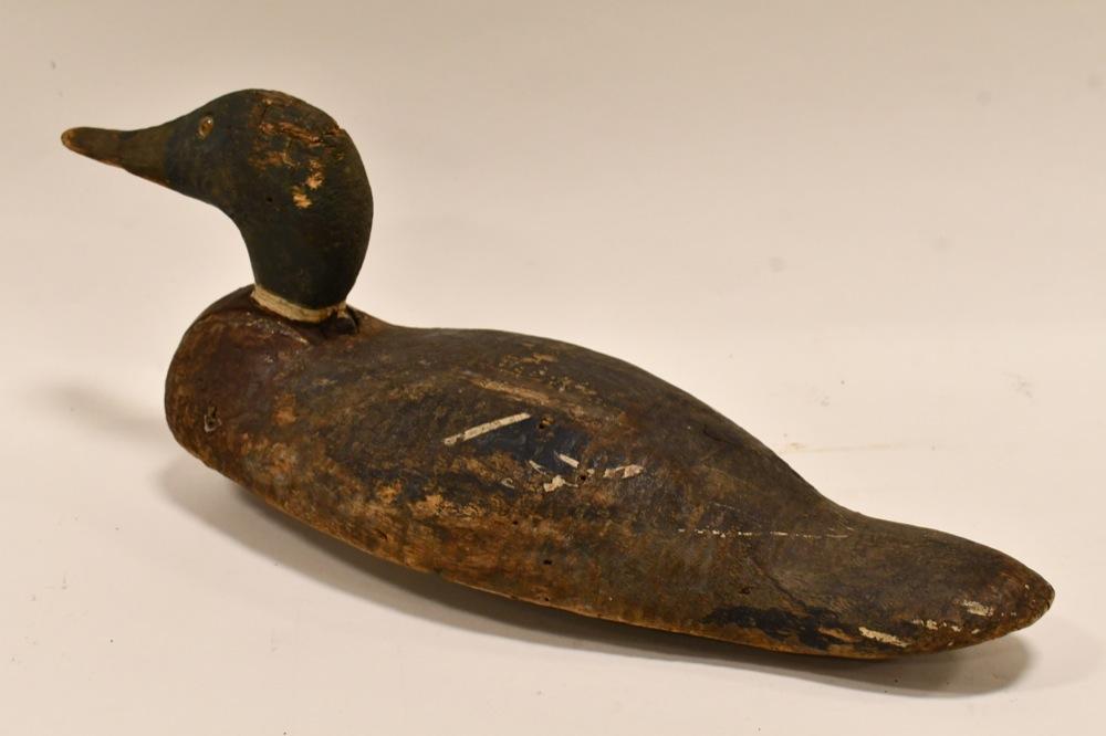 Vintage Carved Wooden/ Cork Glass Eye Duck Decoy