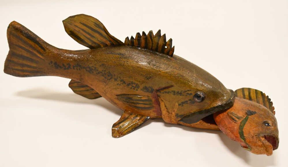 Hand Carved Folk Art Bob Foster Fishing Decoy