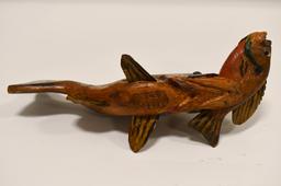 Hand Carved Folk Art Bob Foster Fishing Decoy