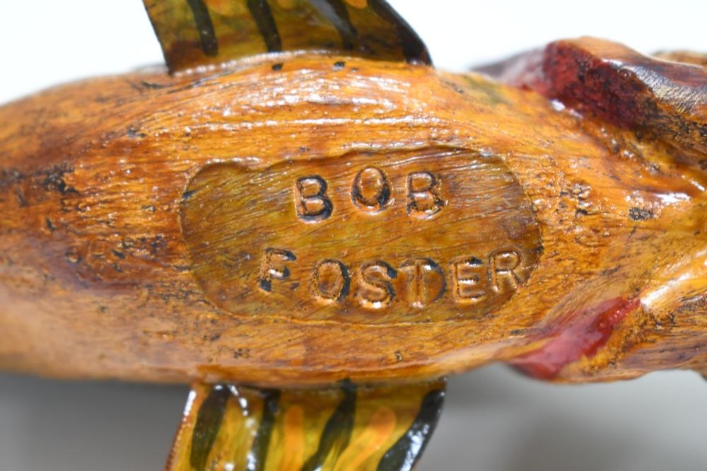 Hand Carved Folk Art Bob Foster Fishing Decoy