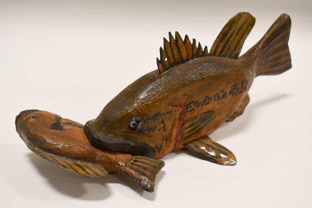 Hand Carved Folk Art Bob Foster Fishing Decoy