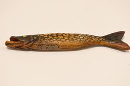 Carved Folk Art Pike Decoy By Duluth Fish Decoys