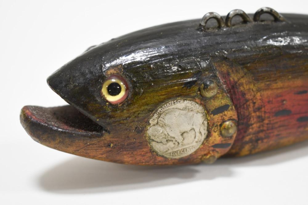 Carved Folk Art Trout Decoy By Duluth Fish Decoys