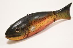 Carved Folk Art Trout Decoy By Duluth Fish Decoys