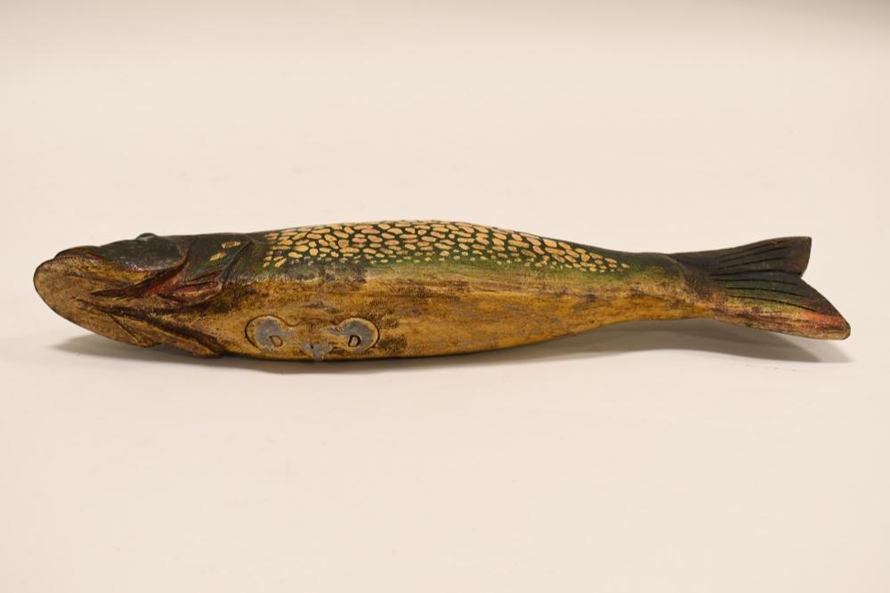 Carved Folk Art Pike Decoy By Duluth Fish Decoys