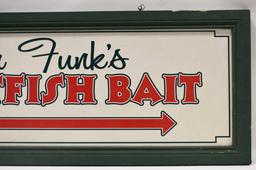 Two Sided Burr Funk's Catfish Bate Adv Trade Sign