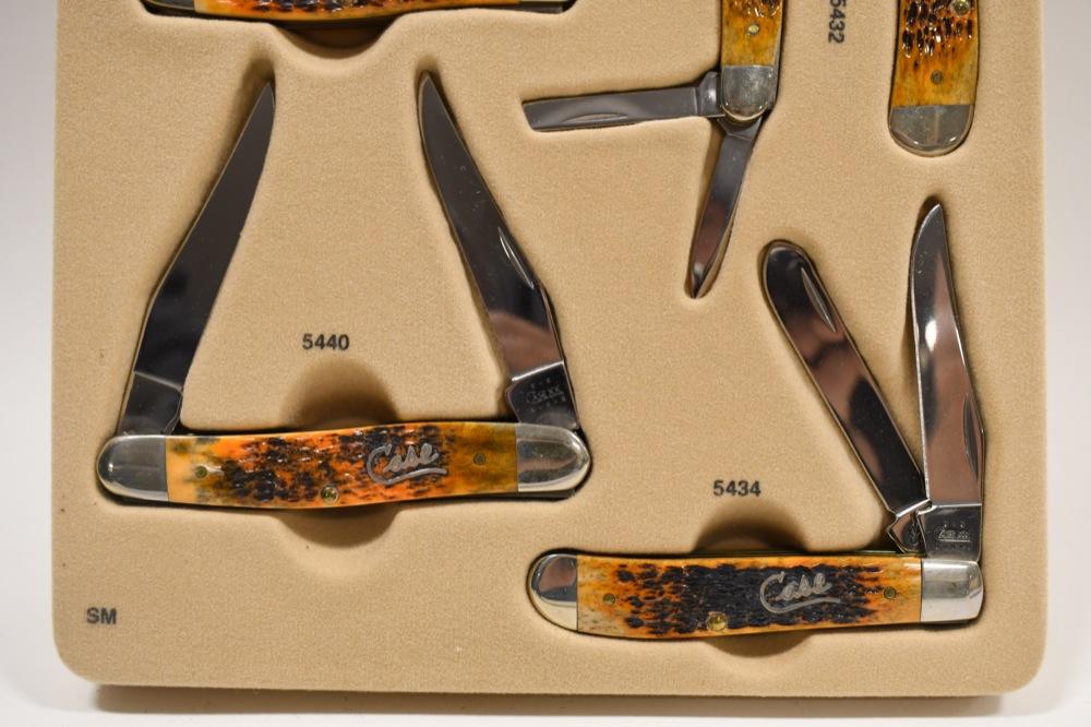 Case Wood Store Display w/ 10 Folding Knives