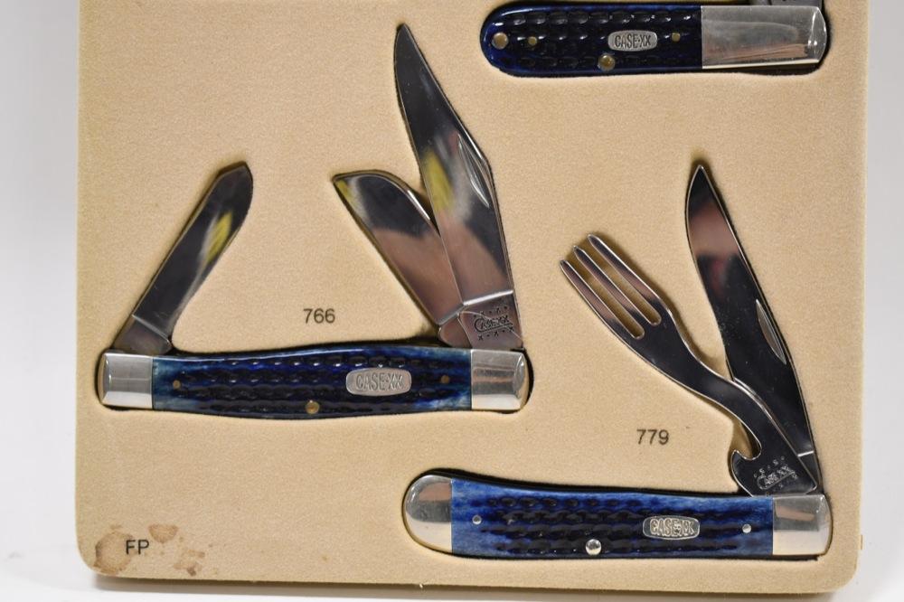 Case Wood Store Display w/ 8 Folding Knives