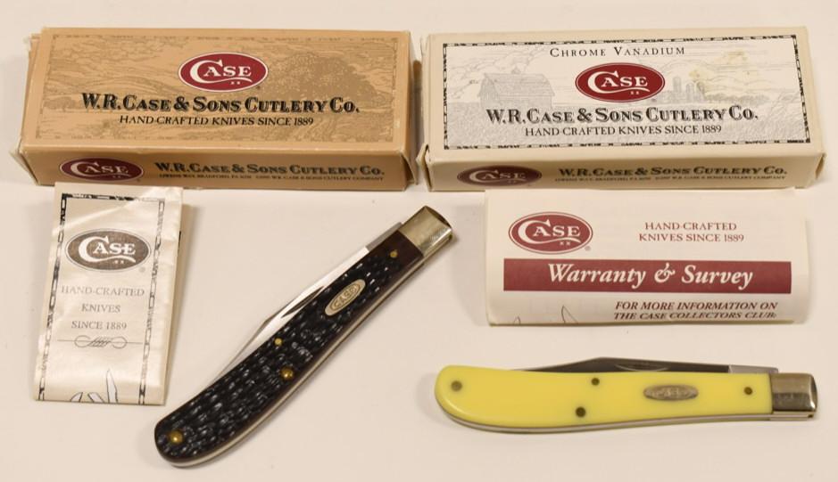 (2) Case Slimline Trapper Pocket Knives In Box