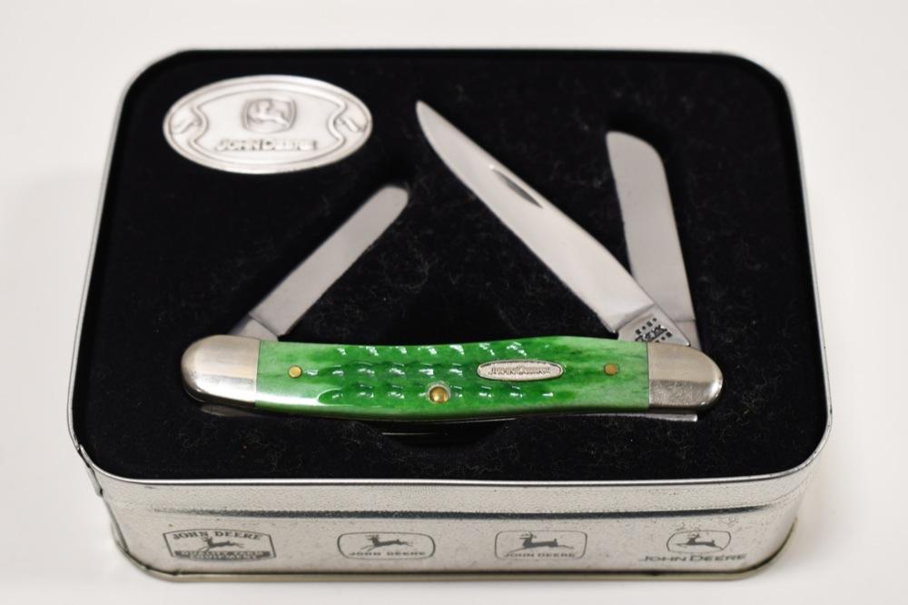 (2) Case XX John Deere Edition Folding Knives