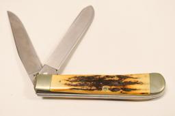 1977 Case XX Blue Scroll #5254 Stag Trapper Knife