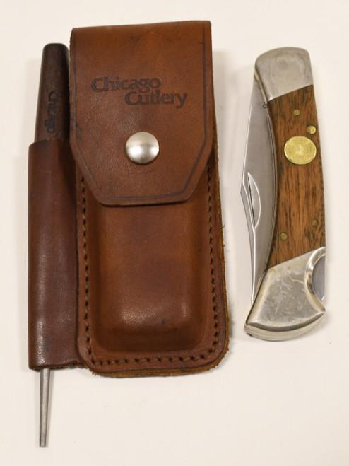 Vintage Chicago Cutlery L36 Folding Knife w Sheath