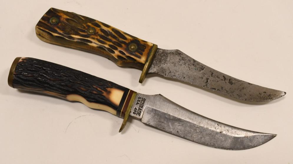 (2) Vintage Fixed Blade Hunting Knives