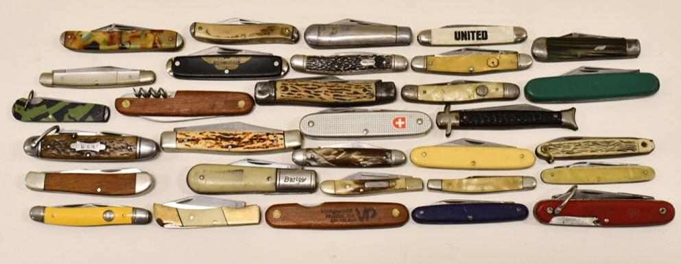 Lot Of 30 Vintage Folding Knives