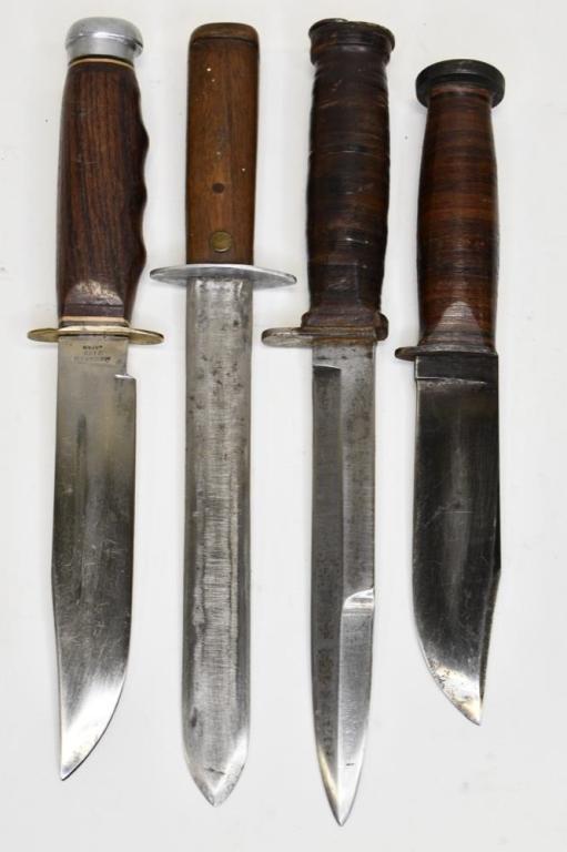 Lot Of Four Vintage Fixed Blade Knives