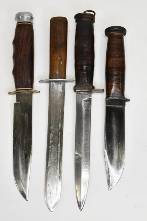 Lot Of Four Vintage Fixed Blade Knives