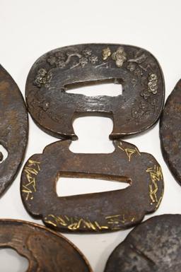 Japanese Samurai Sword Tsuba Parts Lot