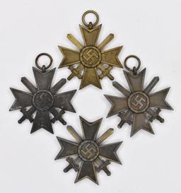 (4) WWII German War Merit Cross 2nd Class w Swords