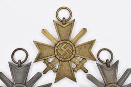 (4) WWII German War Merit Cross 2nd Class w Swords