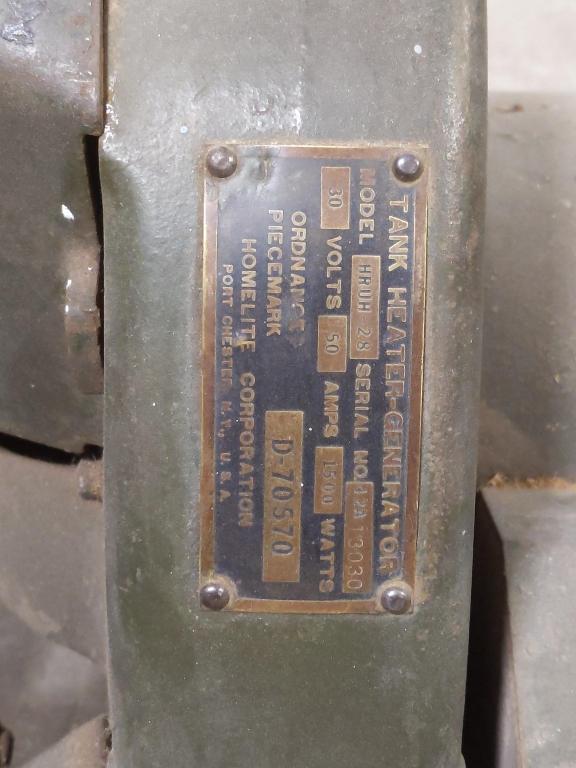 WWII US MIlitary Sherman Tank Heater Generator