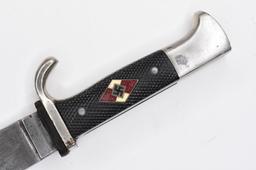 WWII German Hitler Youth Knife With Scabbard