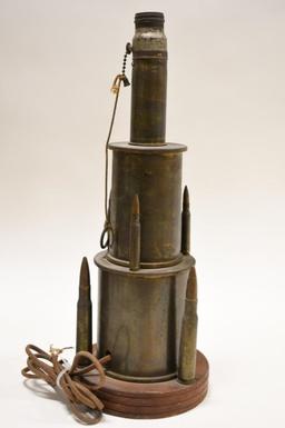 Set Of WWII Artillery Shell Trench Art Lamps