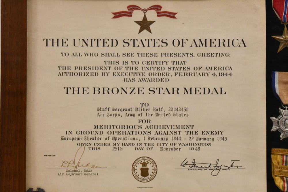 Named WWII Bronze Star W/ Docs & Marksman Medals
