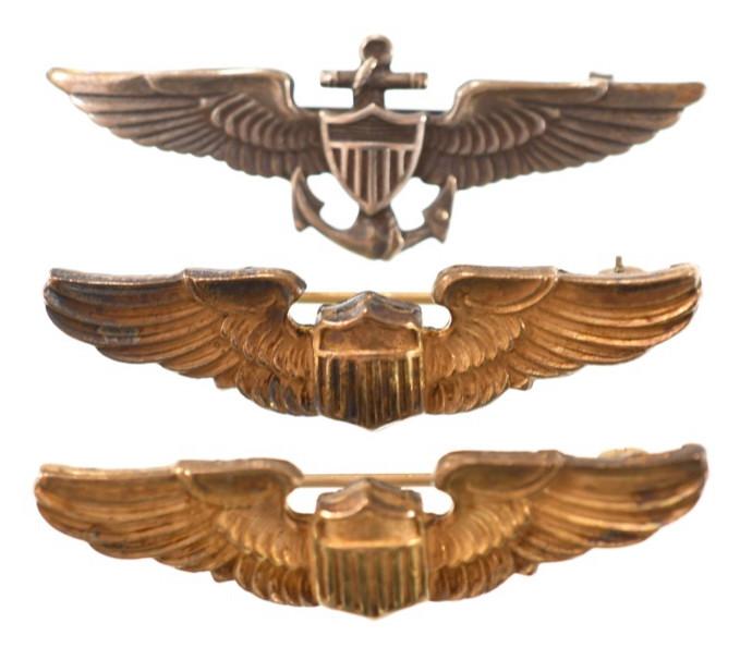 Vintage US Navy Sterling Badge Collection