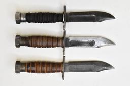 3 Vietnam Era US Millitary Camillus Pilot's Knives