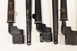 (7) British No.4 MKII Bayonets W/ Scabbards