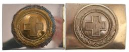 (2) Pre WWII German Red Cross Belt Buckles