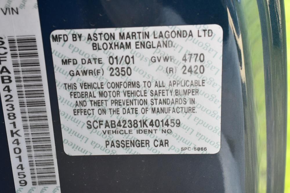 2001 Aston Martin DB7 Vantage Convertible