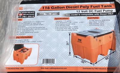 TMG 116 Gallon Diesel Poly Fuel Tank