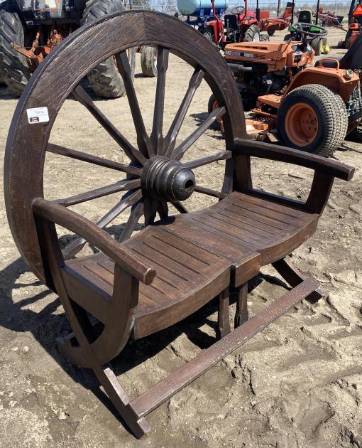 New Wooden Wagon Wheel Bench