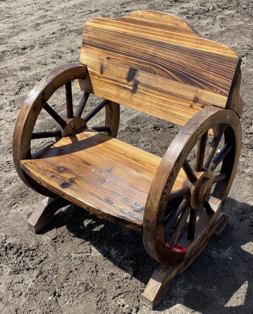 New Wood Wagon Wheel Arm Chair