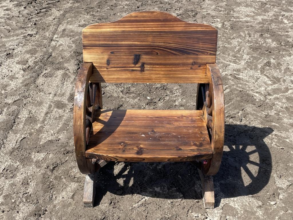 New Wood Wagon Wheel Arm Chair