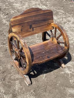 New Wood Wagon Wheel Arm Chair