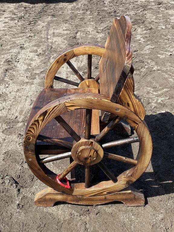 New Wood Wagon Wheel Arm Chair