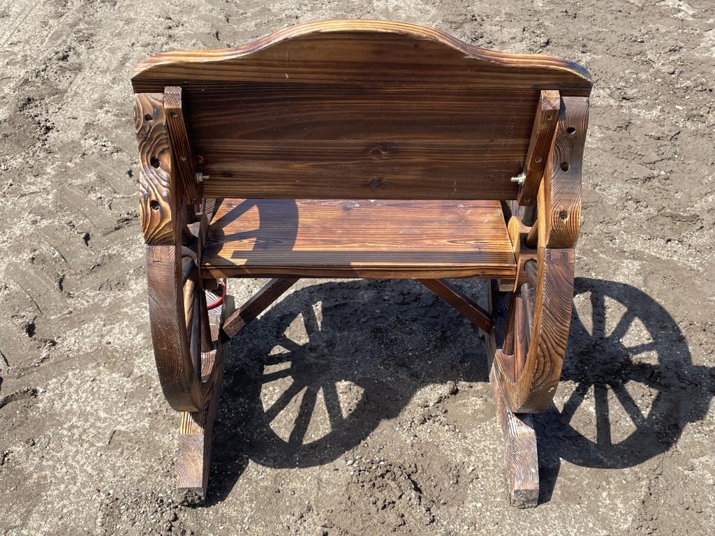 New Wood Wagon Wheel Arm Chair