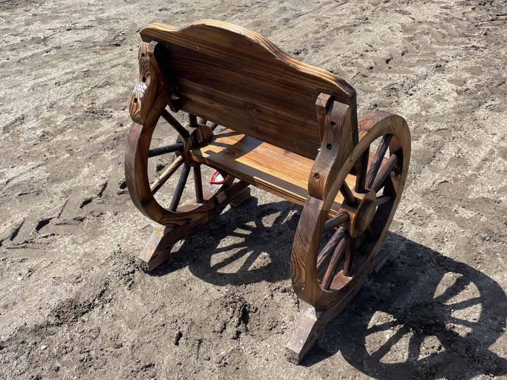 New Wood Wagon Wheel Arm Chair
