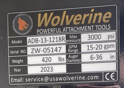 2023 Wolverine Auger Drive  Bit