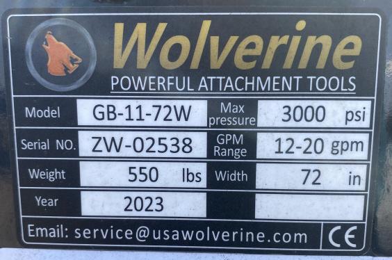 2023 Wolverine 72" Grapple Bucket