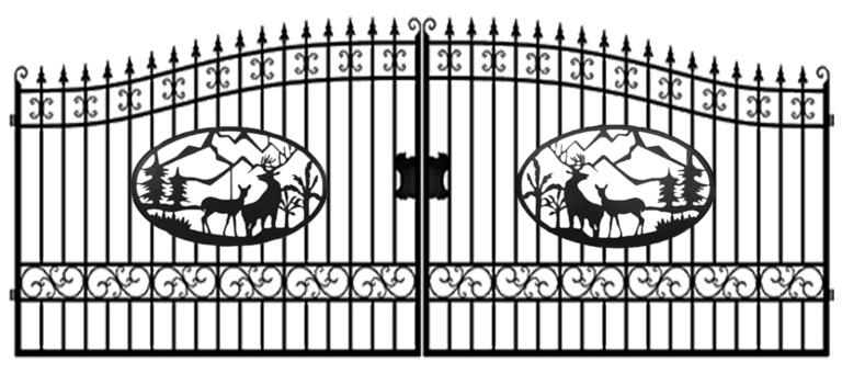 20' Bi-Parting Wrought Iron Gate