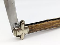 Solingen Stag Handle Lever Switchblade